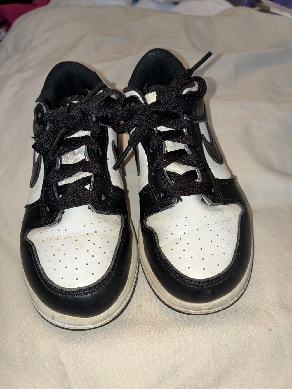 Nike Kids Black and Panda White Low-Top Sneakers Size 13C
